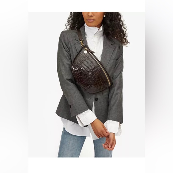 Clare V Brown Croc Grande Fanny - Picture 2 of 16